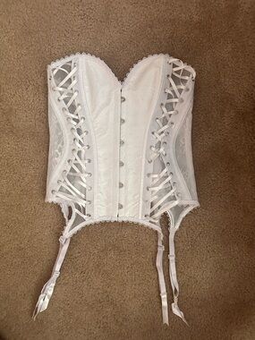 Adore Me White Lace Bustier Corset
